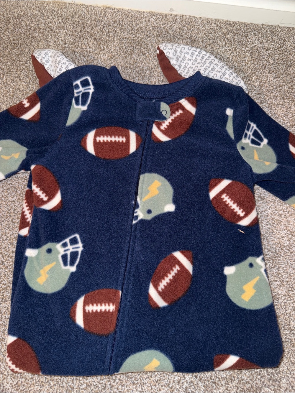 Carter's Navy Football 🏈 Fleece Footie